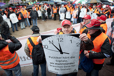 Aktionstag der Manroland-Beschäftigten am 13. Januar in der hess...