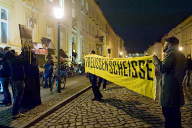 Protestaktion während der Festveranstaltung anläßlich des 300. G...