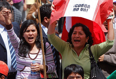 Nein zu Conga: Demonstration in Cajamarca (3. Januar)