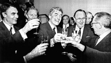 Cavaco Silva, Pr&auml;sident des EU-Parlamentes, der niederl&aum...
