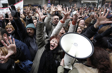 Protest gegen den Sparwahn im Gesundheitswesen vor dem Ministeri...