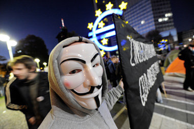 Gegen die Macht der Finanzm&auml;rkte &ndash; Demonstration vor ...