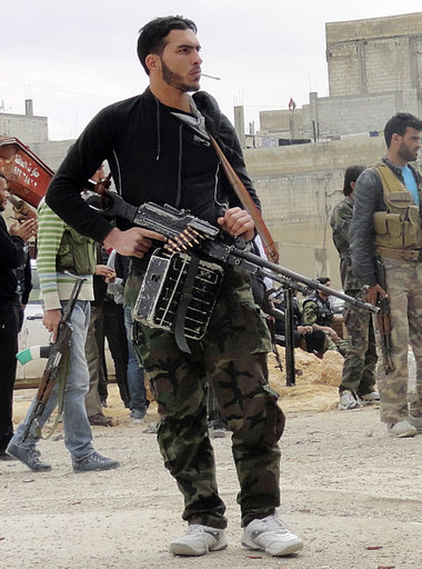 Mitglieder der oppositionellen Freien Syrischen Armee am Donners...
