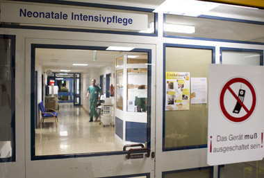 Die mittlerweile geschlossene Fr&uuml;hchenstation des Klinikums...