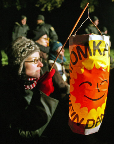 Straßenblockade in Dannenberg am späten Sonntag abend
