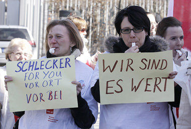 Schlecker-Angestellte demonstrierten am 19. März in Berlin