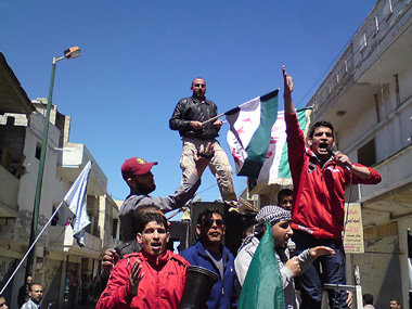 Demonstration syrischer Oppositioneller am vergangenen Freitag i...
