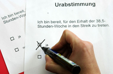 Rund 95 Prozent votierten bei den Urabstimmungen für Streik
