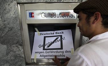 Protestaktion gegen die Deutsche Bank, Frankfurt am Main 2009
