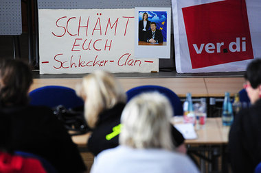 Auf dem Treffen der Schlecker-Betriebsratsmitglieder am Donnerst...