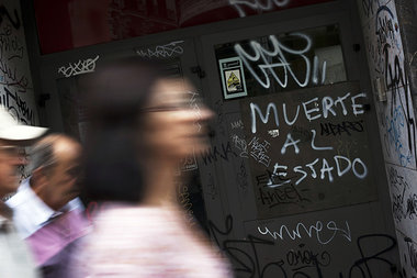 Wut an der Wand: Grafitti in Spaniens Hauptstadt Madrid
