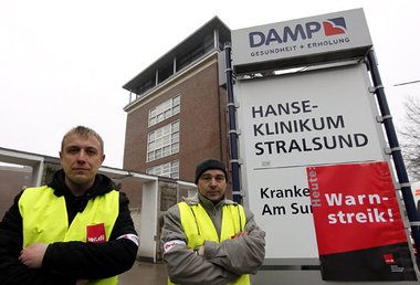 Die Damp-Mitarbeiter sind den Arbeitskampf gewöhnt – hier im Mär... Die Damp-Mitarbeiter sind den Arbeitskampf gewöhnt – hier im Mär...