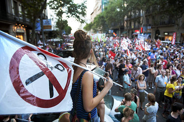 In mehr als 80 St&auml;dten &ndash; hier in Barcelona &ndash; wu...