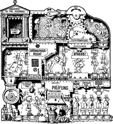 Lernmaschine Hochschule: Umschlagillustration von Gerhard Seyfri...