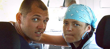 Uwe B&ouml;hnhardt und Beate Zsch&auml;pe, vermutlich 2004: Sche...