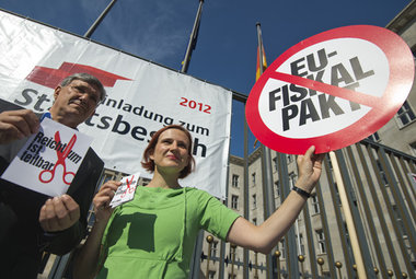 Am 16. August traten die Linke-Chefs gemeinsam vor dem Bundesfin... Am 16. August traten die Linke-Chefs gemeinsam vor dem Bundesfin...