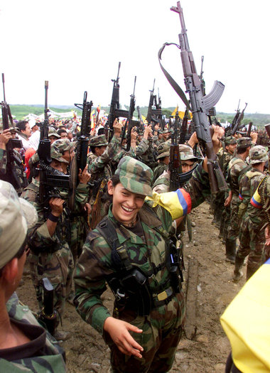 FARC-K&amp;auml;mpfer im April 2000 nahe San Vicente del Caguan....