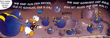 Niemals zuvor sah man Schalke- und Dortmund-Fans so friedlich ve...