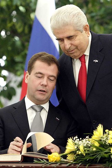 Freunde: Ru&szlig;lands damaliger Pr&auml;sident Dmitri Medwedew...