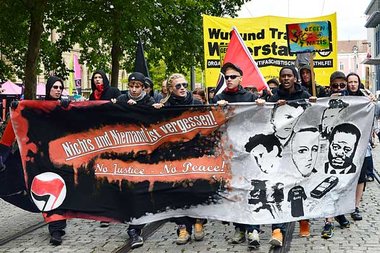 Demonstrationszug in Magdeburg am Samstag