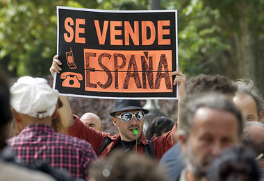 Spanien zu verkaufen &ndash; bei den Massenprotesten am Dienstag...