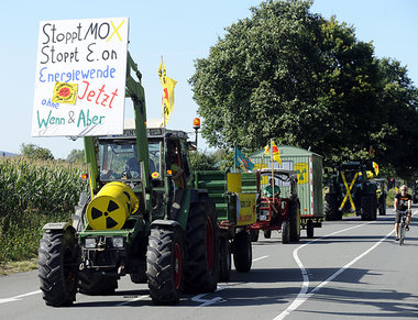 Protest gegen Transport von Mox-Brennelementen im September in G...
