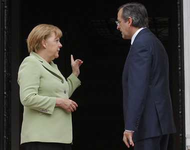 Merkel am Dienstag bei Kolonialverwalter Samaras: Das mit&...