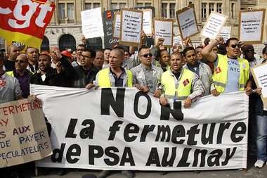 Proteste gegen geplante Schlie&szlig;ung bei PSA-Peugeot am 20. ...