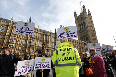 Ungeliebt, nicht nur in Britannien: Anti-EU-Proteste in London a...