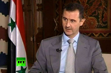 Der syrische Präsident Assad beim Interview mit Russia Toda... Der syrische Präsident Assad beim Interview mit Russia Toda...