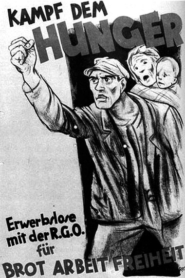 Politische Streiks f&uuml;hren: Plakat Anfang der 1930er Jahre