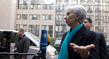 IWF-Direktorin Christine Lagarde vor dem Euro-Finanzministertref...