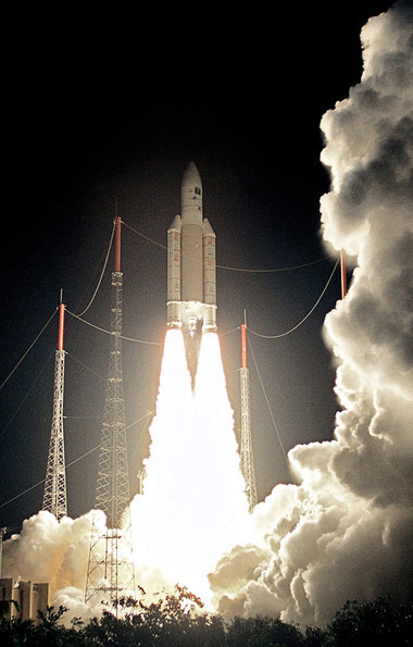 Abgehoben: Start einer Ariane-Rakete vom Raumfahrtzentrum Kourou...