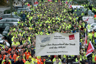 Auf der Straße gegen Privatisierung
