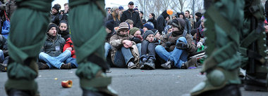 S&auml;chsische Ordnung am 19. Februar 2011 in Dresden: Polizeig...