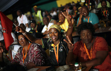 Ausgelassene Stimmung während des ANC-Kongresses in Mangaung