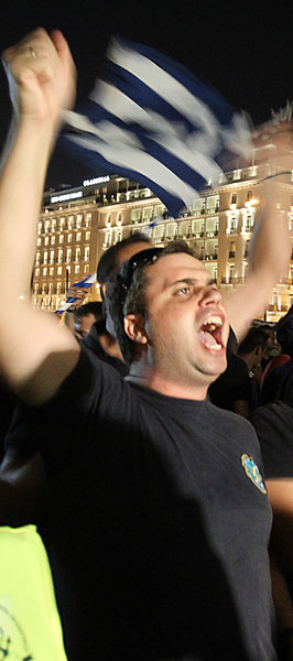 Protest vor dem Parlamentsgebäude in Athen am 6. September Protest vor dem Parlamentsgebäude in Athen am 6. September