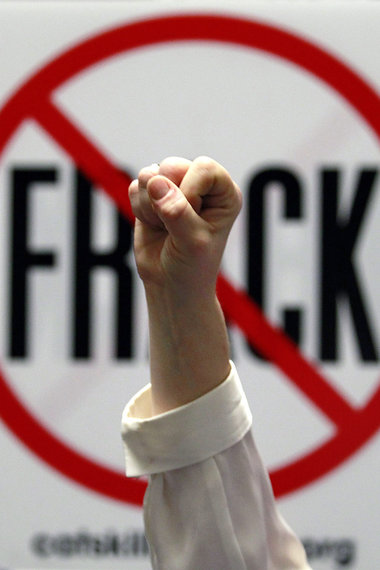Fracking kann lokale Beben ausl&ouml;sen (Protest in Albany, New...