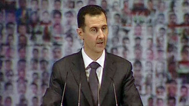 Syriens Präsident Baschar Al-Assad am Sonntag in Damaskus Syriens Präsident Baschar Al-Assad am Sonntag in Damaskus