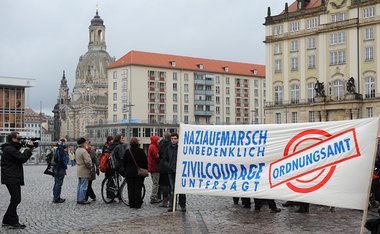 Protest gegen das Verbot eines &ouml;ffentlichen Blockadetrainin...