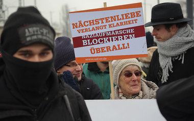 Protest gegen rechts am Mittwoch in Dresden Protest gegen rechts am Mittwoch in Dresden