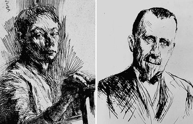 Käthe Kollwitz (Selbstbildnis 1891/92), Heinrich Mann (Radi... Käthe Kollwitz (Selbstbildnis 1891/92), Heinrich Mann (Radi...