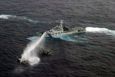 Japans K&amp;uuml;stenwache im Ostchinesischen Meer, 24. Januar ...