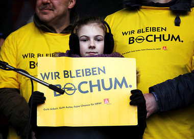 Plakat auf dem Bochumer Opel-Solidarit&auml;tsfest