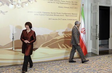 Almaty, Kasachstan, am 26. Februar: die EU-Au&szlig;enbeauftragt...