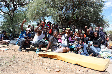 Protestcamp vor dem SWAPO-Hauptquartier in Windhuk Protestcamp vor dem SWAPO-Hauptquartier in Windhuk
