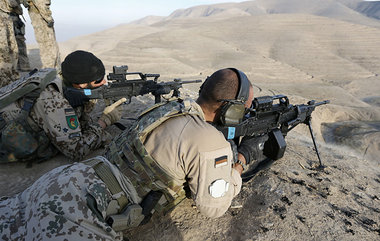 Landesverteidigung am Hindukusch: Bundeswehrsoldaten beim Traini...