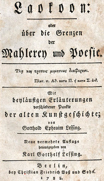 Titelblatt von Lessings &raquo;Laokoon&laquo; aus dem Jahr 1788:...