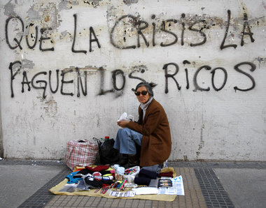 Santiago de Chile, Juni 2009: »Daß die Reichen für die Krise zah...