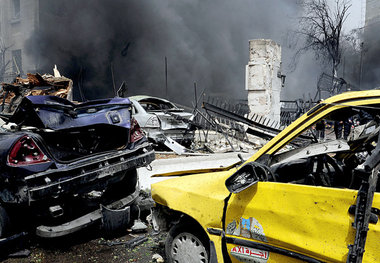 Nach der Explosion im Zentrum von Damaskus. Die Wucht der Detona... Nach der Explosion im Zentrum von Damaskus. Die Wucht der Detona...